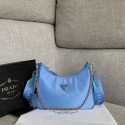 Prada Re-Edition 2005 nylon shoulder bag 1BH204 light blue JH05071LJ17