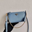 Prada Saffiano leather mini shoulder bag 2BH171 sky blue JH04977sA28