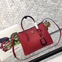 Prada saffiano lux tote original leather bag bn2756 red&black JH05605QZ36