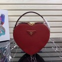 Prada Saffiano Original Leather Tote Heart Bag 1BH144 Red JH05184Hc46