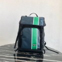 Prada Technical fabric and leather backpack 2VZ135 black&green JH05083ix60
