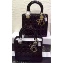 Replica 1:1 Dior Small Lady Dior Bag Patent Leather CD5502 Black JH07439td34