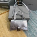 Replica Balenciaga Hourglass XS Top Handle Bag shiny box calfskin 28331 silver JH09374Ip92