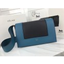 Replica Celine frame Bag Original Calf Leather 5756 blue.black JH06105Hw86