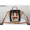 Replica Celine luggage nano bag original leather 3308 white&black&apricot JH06344qE46