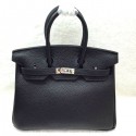 Replica Designer Hermes Birkin 25CM Tote Bag Original Leather H25 Black JH01684uT54