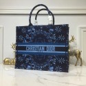 Replica DIOR BOOK TOTE BAG IN EMBROIDERED CANVAS C1286 Navy JH07190Oh34
