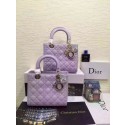 Replica Dior Small Lady Dior Bag Patent Leather 5502 Light Purple JH07667mL47