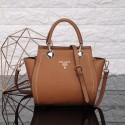 Replica Prada Calfskin Leather Tote Bag 8016 brown JH05695jT29