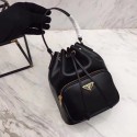 Replica Prada Leather bucket bag N1865 black JH05403za44