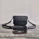 Replica Prada Leather Prada Tress Shoulder Bag 1BD246 black JH04925Hw86