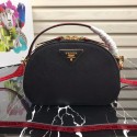 Replica Prada Odette Saffiano leather bag 1BH123 black&red JH05341dI37