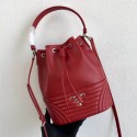 Replica Prada Original Calfskin Leather Bucket Bag 1BH038 Red JH05189wr22