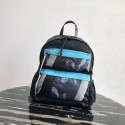 Replica Prada Printed technical fabric backpack 2VZ025 black&blue JH05094Yp41