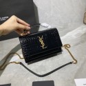 Replica Yves Saint Laurent Calfskin Leather Shoulder Bag Y533036A black JH07770rH96