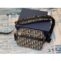 SAFARI MESSENGER BAG Grained Black Calfskin and Dior Oblique Jacquard 1SFPO101 JH06913DY28