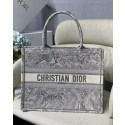 SMALL DIOR BOOK TOTE grey Toile de Jouy Reverse Embroidery M1296Z JH06729Td71