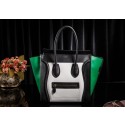Top Celine Luggage Tote Bag Original Leather 3308 White&Black&Green JH06360zq44