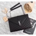 Top Imitation Saint Laurent Classic Monogramme Caviar Leather Shoulder Bag 26808 black Silver Chain JH08128EE80