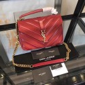 YSL Classic Calfskin Leather Flap Bag 2802 red JH08246Mo27