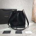 Yves Saint Laurent Black Matte Leather Bucket Bag Y568606 Black JH07829Qa65
