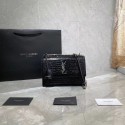 Yves Saint Laurent Calfskin Leather Shoulder Bag Y542206A Black&silver-Tone Metal JH07765qZ31