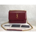 Yves Saint Laurent Calfskin Leather Shoulder Bag Y542206B red JH07758zp53