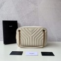Yves Saint Laurent Calfskin Leather Shoulder Bag Y625386 white JH07728Vo37