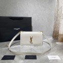 Yves Saint Laurent Calfskin Leather Shoulder Bag Y635627 White JH07749gR91