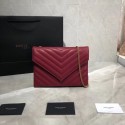 Yves Saint Laurent Shoulder Bag Original Leather Y569267 Red JH07823nB47