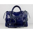 Balenciaga The City Handbag dark blue Sheepskin 084332 JH09478sX32