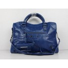 Balenciaga The City Handbag Sheepskin 084332 blue JH09469ll49