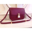 Best Celine Classic Box Flap Bag Calfskin Leather 2263 Burgundy JH06307zE83