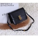 Celine Classic Box Small Flap Bag Calfskin 88007 Black JH06386gB51