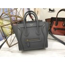 Celine Luggage Nano Tote Bag Original Leather CA3560 Deep Grey JH05985tk46