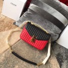 Celine Original Leather Shoulder Bag 187253 Red&Black JH06011SS70