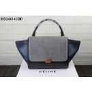 Celine Trapeze Bag Original Leather 3342-1 gray&black&dark blue JH06506bz77