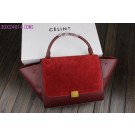 Celine Trapeze Bag Original Leather 3342-1 purplish red JH06498gt51