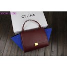 Celine Trapeze Bag Original Leather 3342 burgundy&royal blue JH06445Jy64