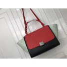Celine Trapeze Bag Original Leather 3342 Red grey black JH06161Au34