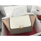 Celine Trapeze Bag Original Leather 3342 White apricot grey JH06167um78