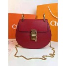 Chloe Drew Shoulder Bags Calfskin Leather 2709 Burgundy JH08944xs19