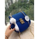 Chloe Drew Shoulder Bags Calfskin Leather 3369 Blue JH08932Iw51