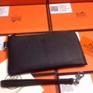 Copy 2015 Hermes 7-shaped zipper wallet 509 black JH01788hz48