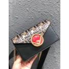 Copy FENDI Kan I Leather Pocket Bag 13163 black JH08697Xq19