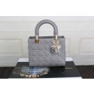 Dior 99002 original leather handbag Gray JH07676GL26