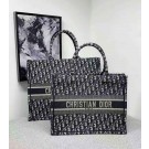 DIOR BOOK TOTE BAG IN EMBROIDERED CANVAS C1287 dark blue JH07020fK95