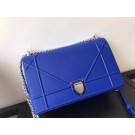 DIORAMA FLAP BAG IN BLUE GRAINED CALFSKIN WITH LARGE CANNAGE DESIGN M0422 JH07583Th34