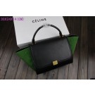 Fashion Celine Trapeze Bag Original Leather 3342-1 black&green JH06511JD28