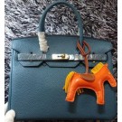 Fashion Imitation Hermes Birkin 30CM Tote Bags Litchi Leather H30LI Blue JH01412dK58